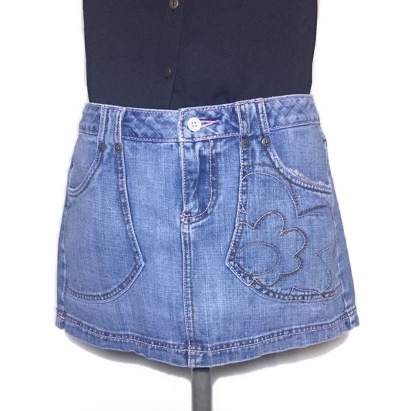 lei Dresses & Skirts - l.e.i. Denim Jean Embroidered Floral Mini Skirt 5